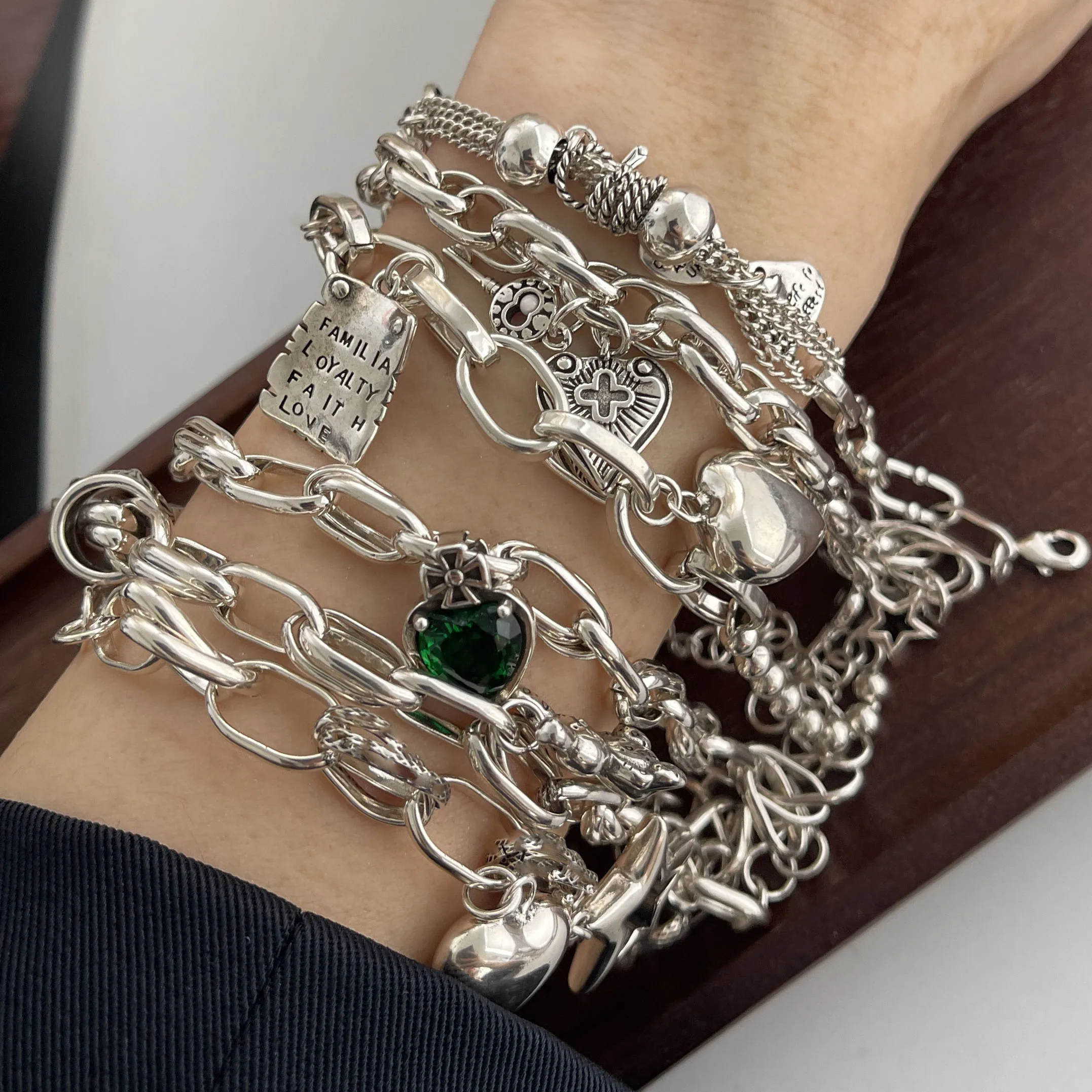 Armbänder aus 925er-Sterlingsilber für Damen und Herren, Accessoires, Trend, Vintage, Narow-Kugel-Stern-Anhänger, Party-Schmuck, Geschenk