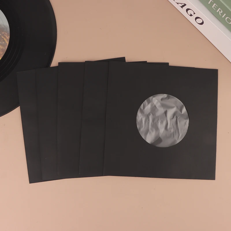 5Pcs 7/10/12Inch Vinyl Record Sleeves With PO Inner Bag Album Protective Covers Anti-Static Kraft Paper Record Jackets Bags