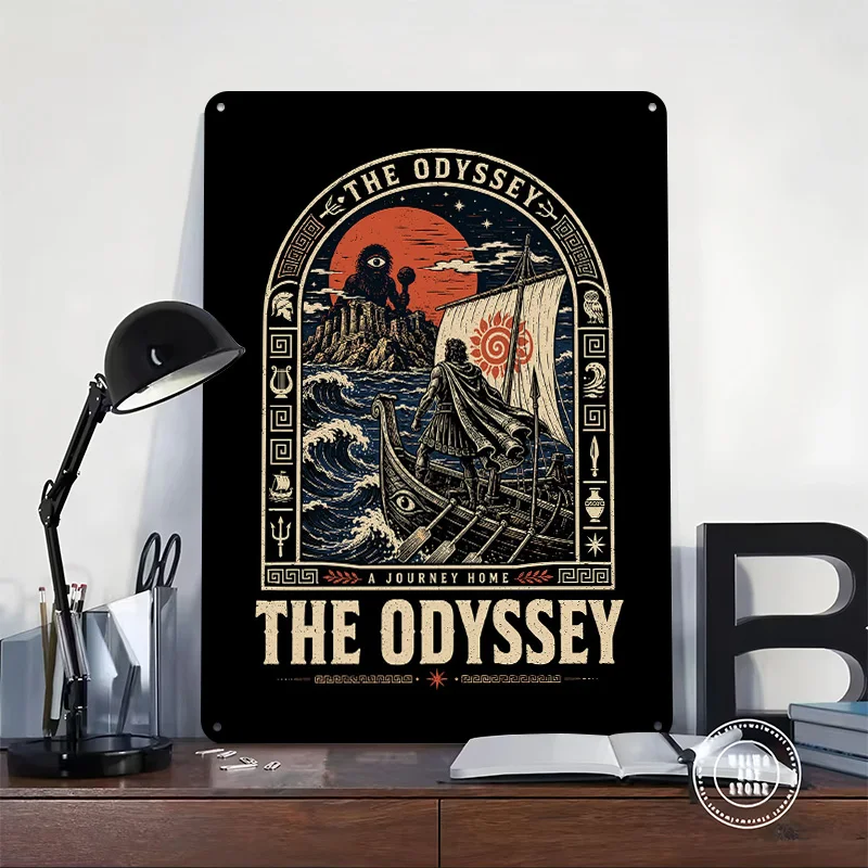 The Odyssey Epic Journey 3D Texture Metal Poster Customized Wall Art Tin Sign Gift for Mancave Living Room Interior Decoration