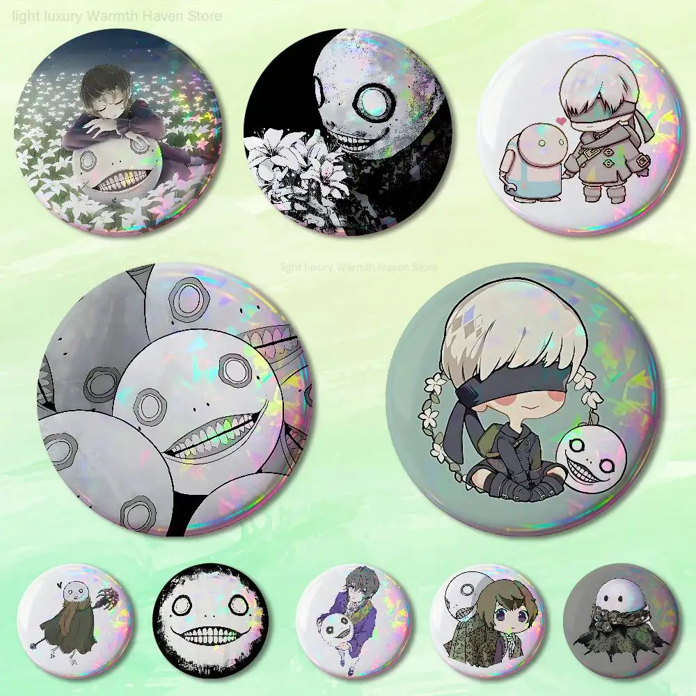 

N-Nier R-Replicant Emil Dark Custom Badges 75mm 44mm 25mm Brooch Backpack Hat Enamel Pins Accessories Toys Gifts