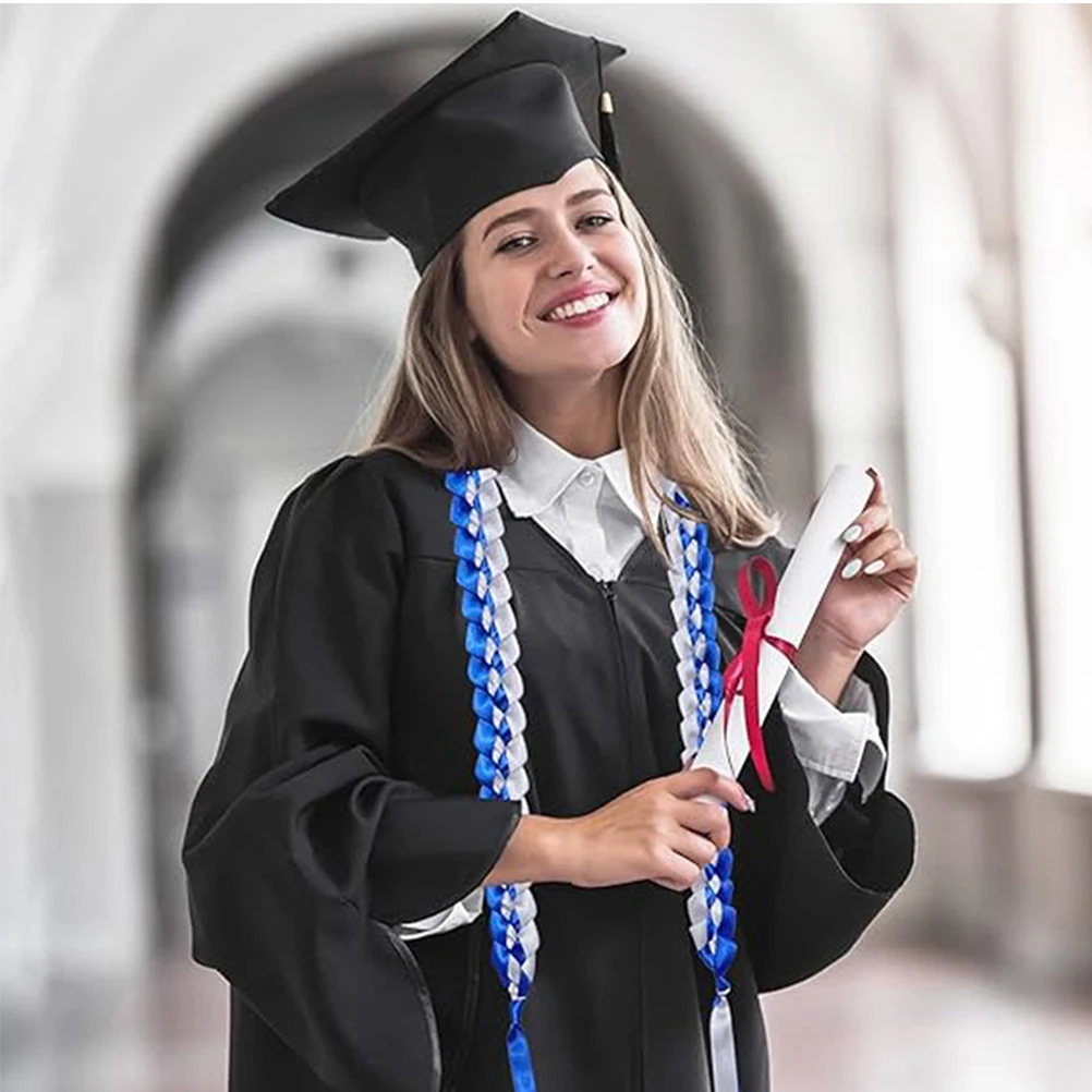 

Graduation Wreath Double Layer Honor Cord Braided Ribbon Necklace 2025 Celebration Accessories Ceremony Lei Garland