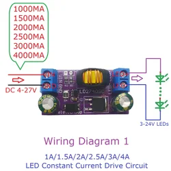 定数-現在のステップダウンドライバーボード、ハイパワー、DC4-27v、自動車用rcl、drlフォグライト、1a、1.5a、2a、2.55a、3a、4a