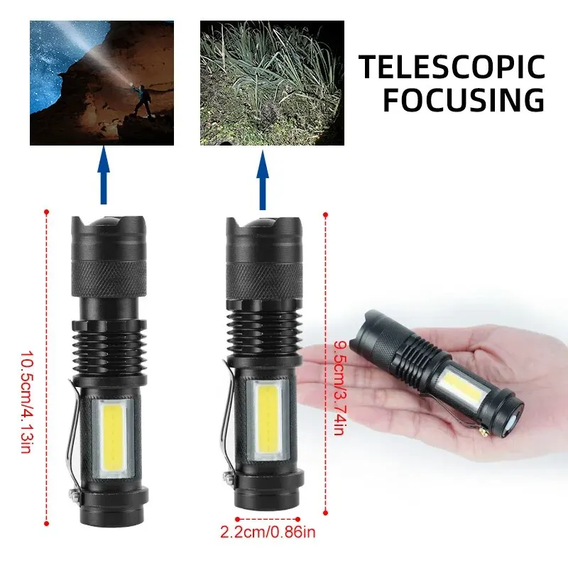 LED Strong Light Flashlight USB Rechargeable Mini Portable Ultra Bright Pocket Small Home Remote Outdoor Lighting Small Handligh