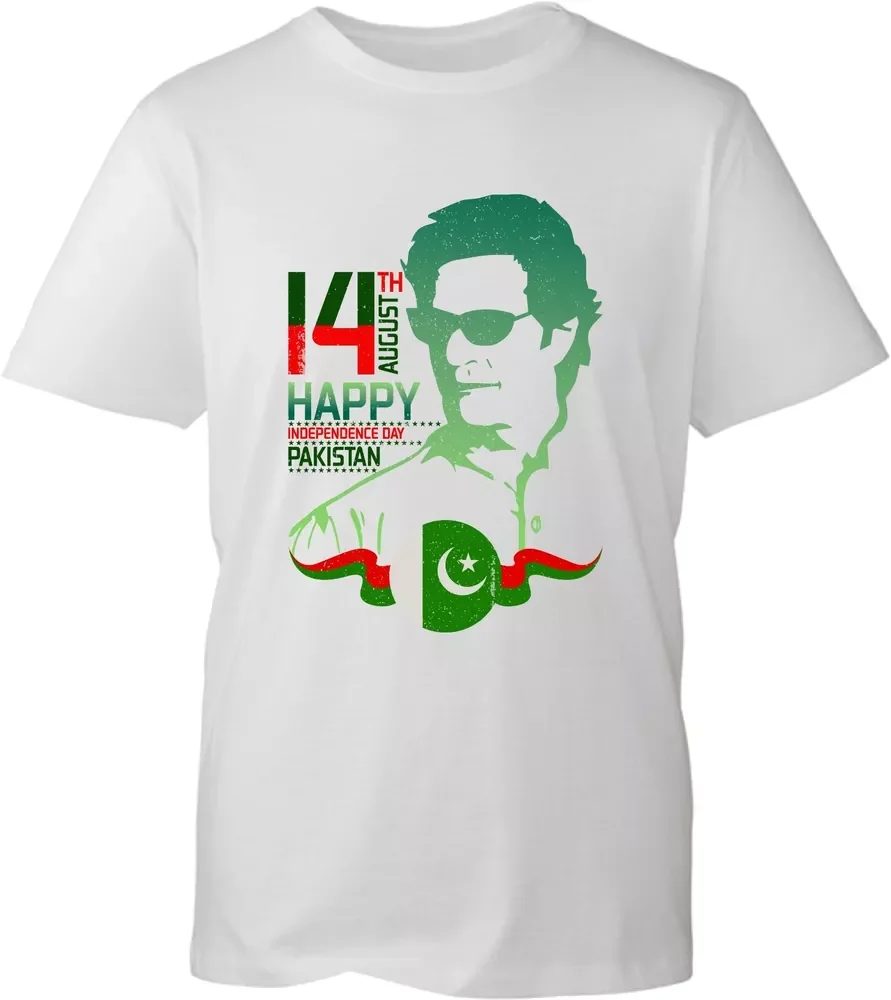 14th August Happy Independence Day Pakistani Flag T-Shirt Imran Khan Gift Top