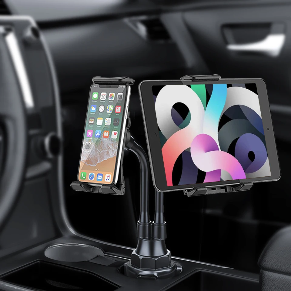 HKZA Car Cup Holder Phone Mount Universal Adjustable Angle Car Cradle Cup Tablet Mount for 4-13inches Mobile Phone Tablet PC GPS