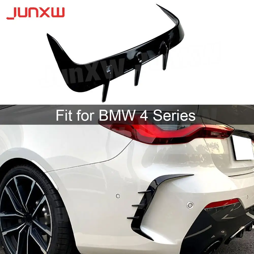 

ABS Gloss Black Rear Bumper Spoiler Air Vent Cover Canards for BMW G22 G23 Coupe 2021 +Rear Splitters Car Accessories