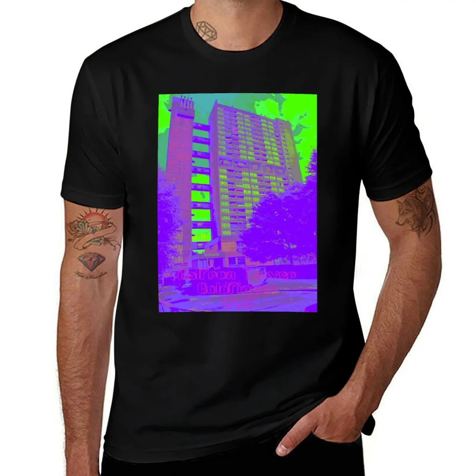 

Balfron Tower, Erno Goldfinger, 1968 T-Shirt cotton t shirts man 100% t shirt man plain T-Shirt