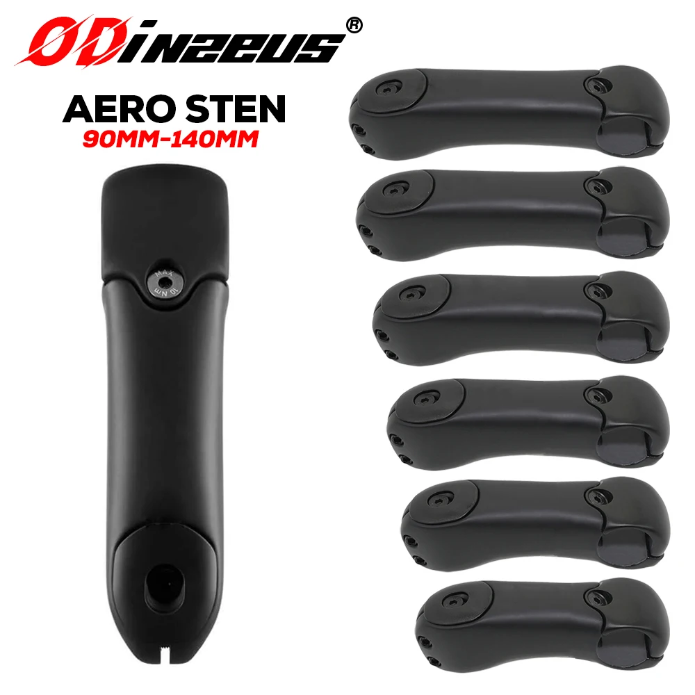 ODINZEUS Road Stem Carbonfaser Aero-Vorbau, 90mm-140mm, -12 ° /-7 ° /-17 ° , 28,6/31,8 mm. Für Rennräder/Gravelbikes, Fahrradzubehör