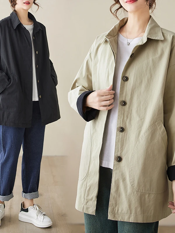 

Briti Sle Khaki Color Women's Coat 2025 Early Autumn New Faion Commuting Small Size Mid-Length Outerwear