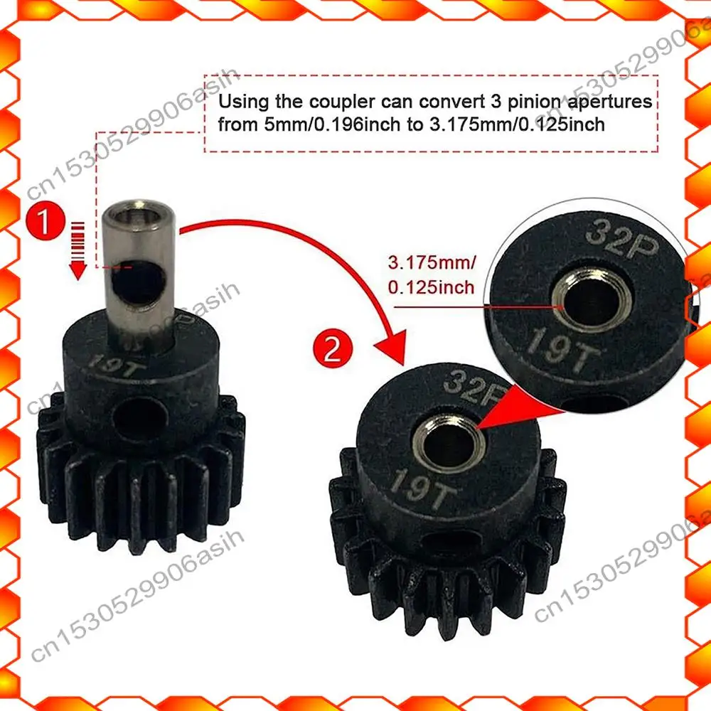 -AT52 10Pcs Motor Axle 3.17Mm To 5Mm Change Over Shaft Adapter Sleeve For RC Model Car Boat Plane 3650 550 540 Motor