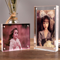 1 Pcs Transparent Acrylic Photo Frame Magnetic Poster Display Stand Frame Poster Display Stand For Room Desk Home Decoration