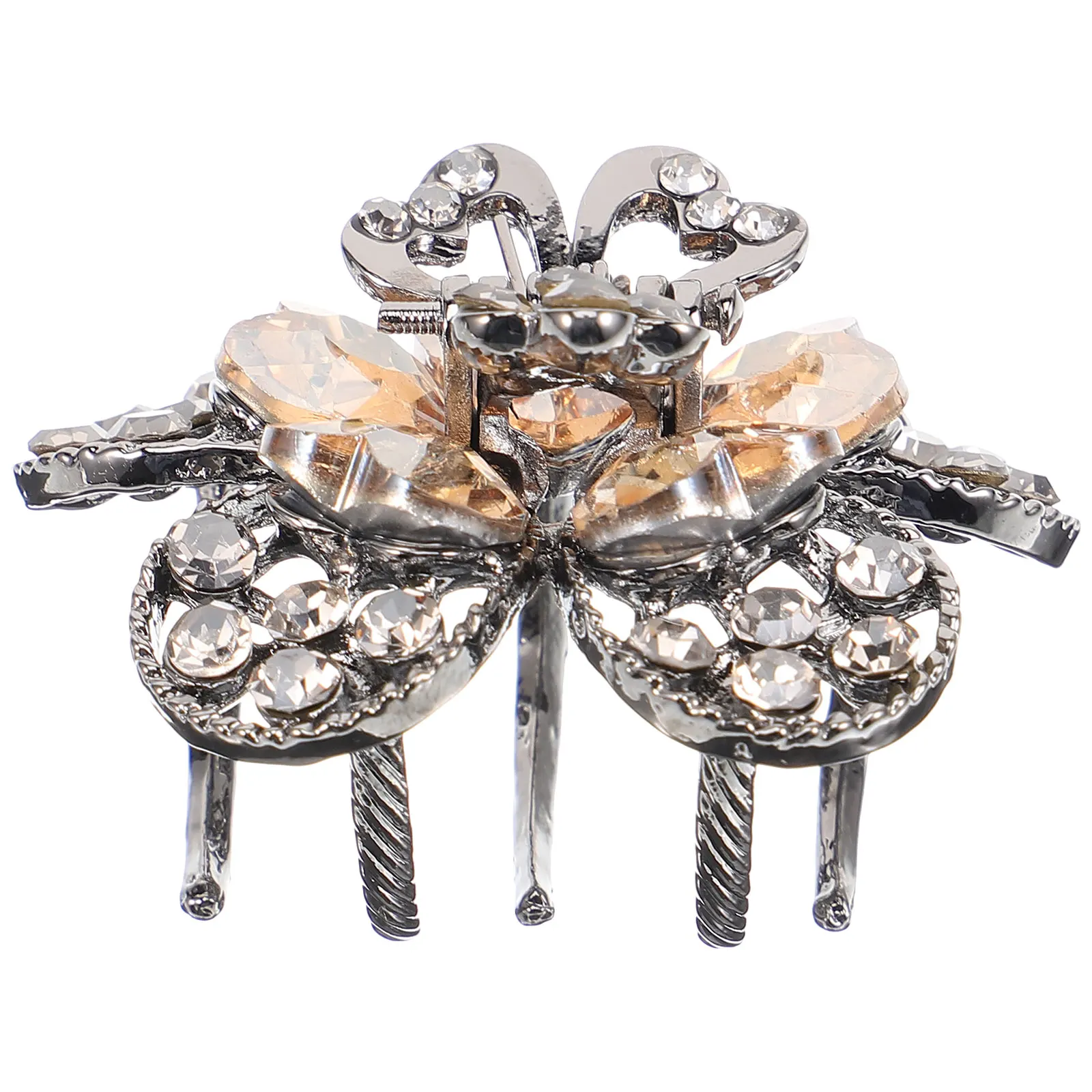 

Rhinestone Flower Hair Claw Clips for Women Thin Normal Thick Hair Photoshoots Styling Durable Metal Diamond Small Jaw