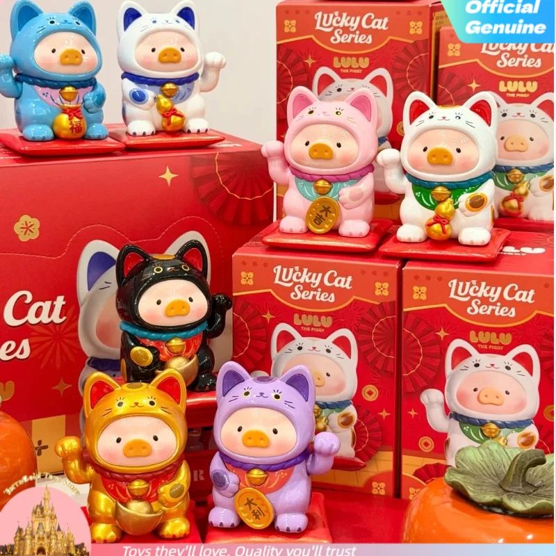 

Genuine Lulu The Piggy Lucky Cat Series Blind Box Toys Kawaii Decoration Money Drawing Mystery Box New Year Girl Festival Gift
