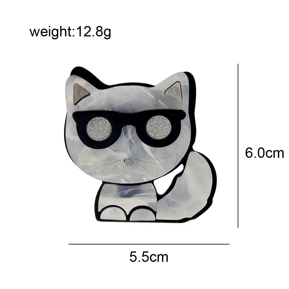 fashion little cat brooch acrylic jewelry deco backpack badge
