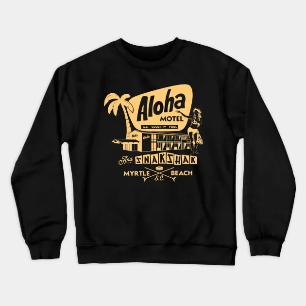 

Толстовка Aloha Motel Tribute в осенне-зимнем стиле с рисунком «Retro Myrtle Beach Motel Vibe» для модного образа