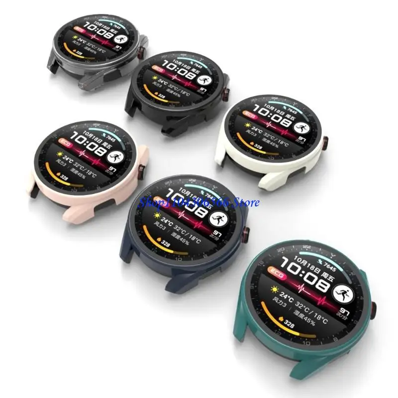 

02DD For Watch 3 PC Screen Full Protector for Case Smartwatch Bumper for She