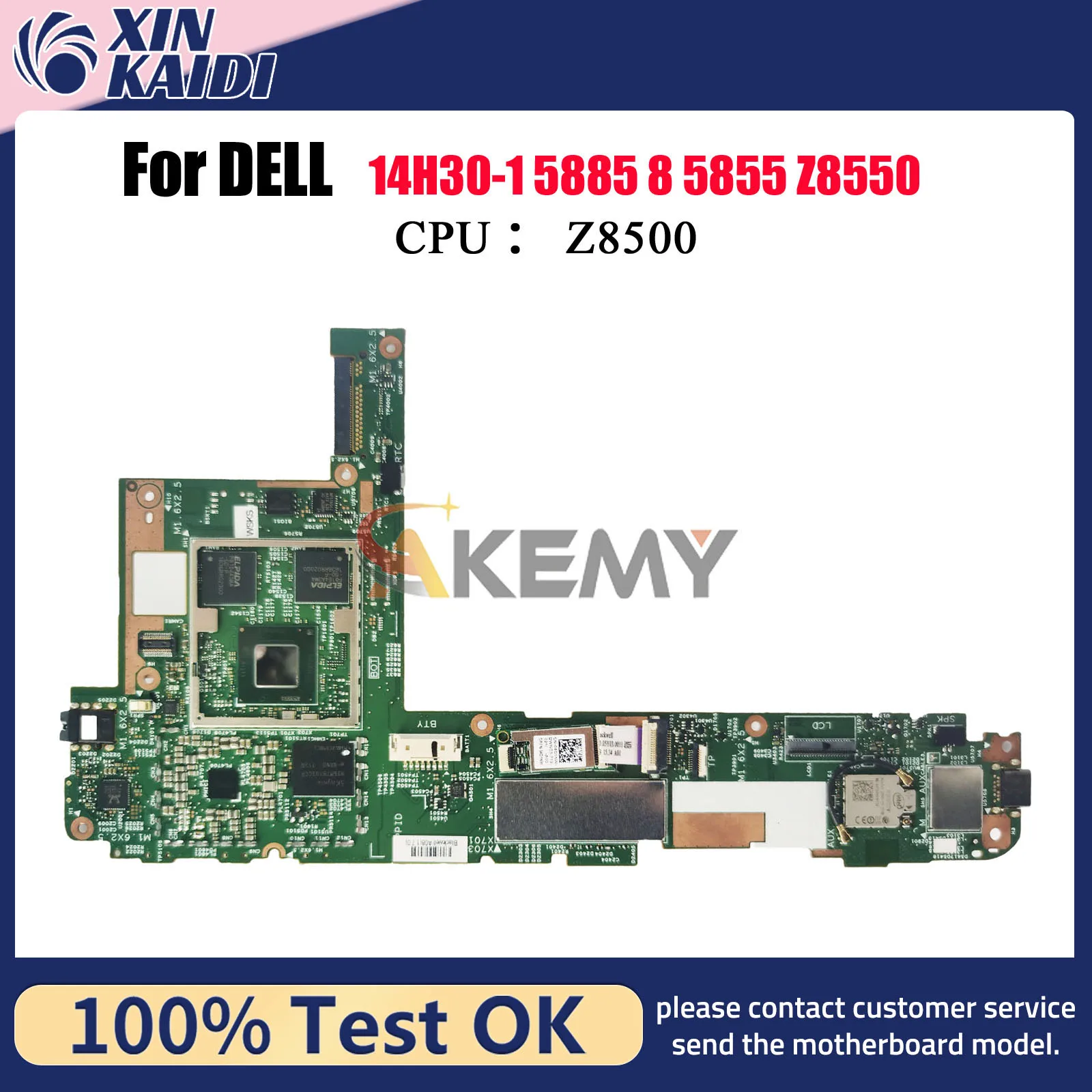 

Материнская плата для ноутбука Dell 5855 x5 Venue8 14H30-1 CN-0MH51 Z8550 с ОЗУ SSD, материнская плата для ноутбука, 100% тест, ОК