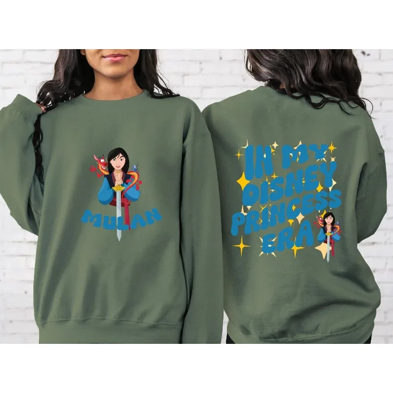 Sudadera Mulan Disney Princess para niñas, jersey con escote cruzado para otoño e invierno, sudaderas con capucha cómodas e informales para mujer