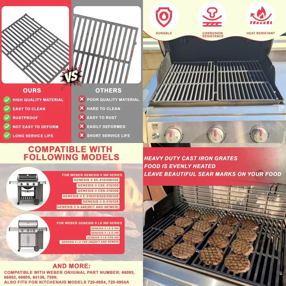 

Сменные решетки Weber Genesis II серии E-325/E-310/E-330/E-315/S-345 для моделей S-310 II, S-335 II, E-335 II, SE-335 I