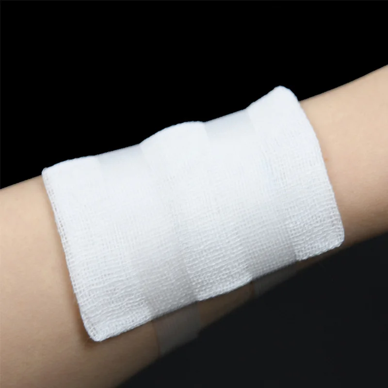 100Pcs Disposable Medical Hemostatic Gauze Pads Block Emergency First Aid Wound Absorbent Cotton Sterile Gauze Swab Pieces