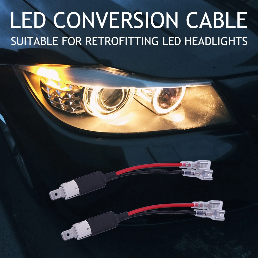 2Pcs LED H1 Conversion Lines Adapter Holder Wiring Connector Cable Holder Adapter LED Headlight Bulbs Car Accessories