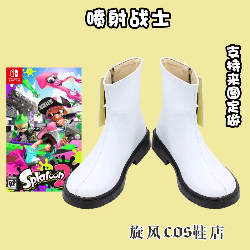 Splatoon Lnklings Cosplay Shoes White Boots Halloween Christmas Women Men Cosplay Boots