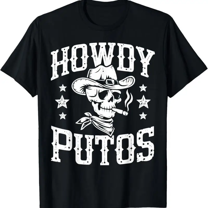 تي شيرت Howdy Putos Vintage Western Cowboy Skull #1