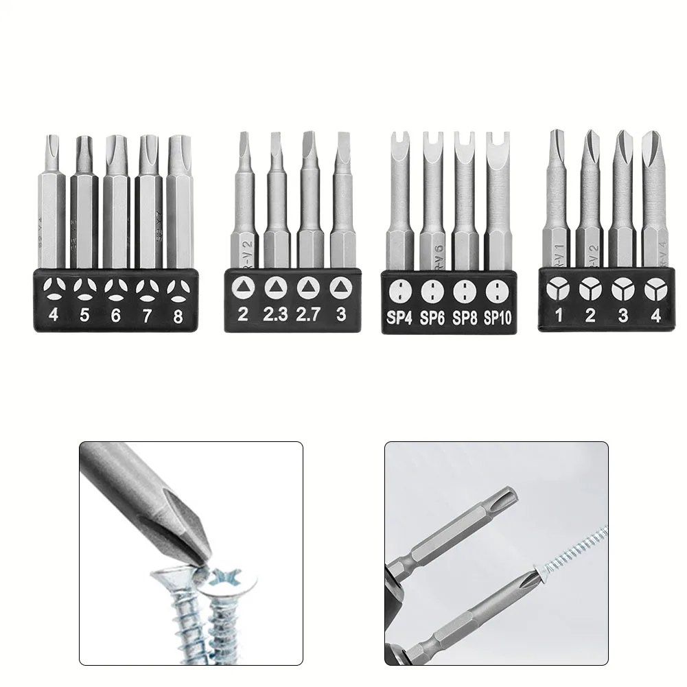 

4/5pcs Special-Shaped Screwdriver Set 50mm 1/4" Hex Shank Screwdriver U Shaped Y Type Triangle Three Points Screwdriver Bit Tool