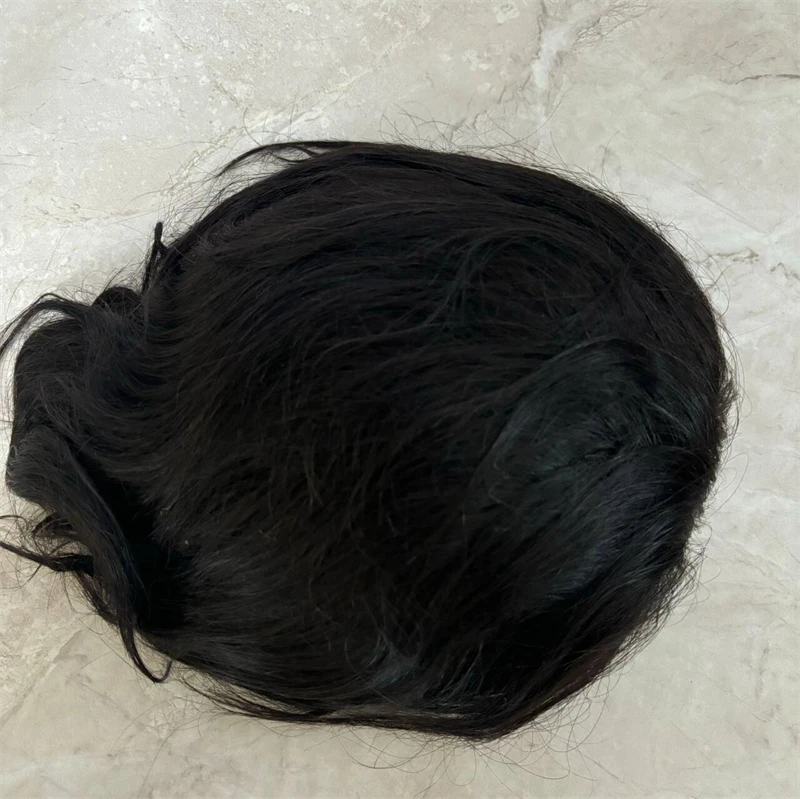 Toupee สําหรับชาย MONO & PU ลูกไม้ด้านหน้า 100% Human Hair Capillary Prosthesis ชายวิกผมเส้นผมธรรมชาติ 2024 ใหม่ผู้ชาย Toupee