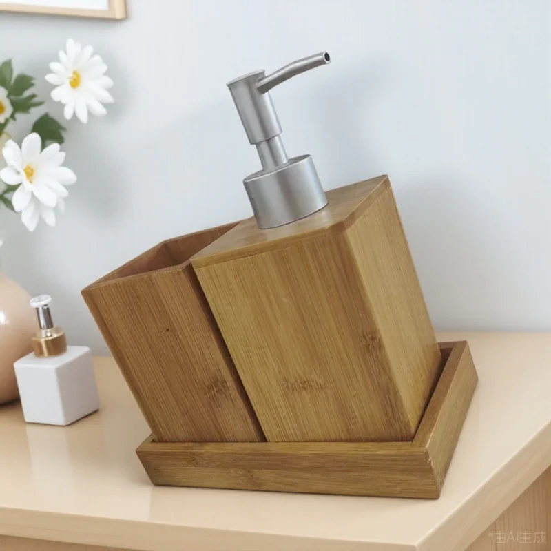 

1 set 1 Set Bathroom Accessory Set Toothbrush Holder Soap Dispenser Shampoo Bottle Lotion Container Storage Organizer For Home