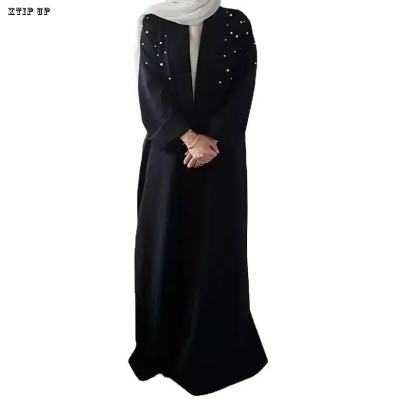 Elegant Simple Abaya for Women, Eid Mubarak, Dubai Muslim Cardigan, Turkey Islamic Clothing, Caftan, Arabic Female Modest Robe