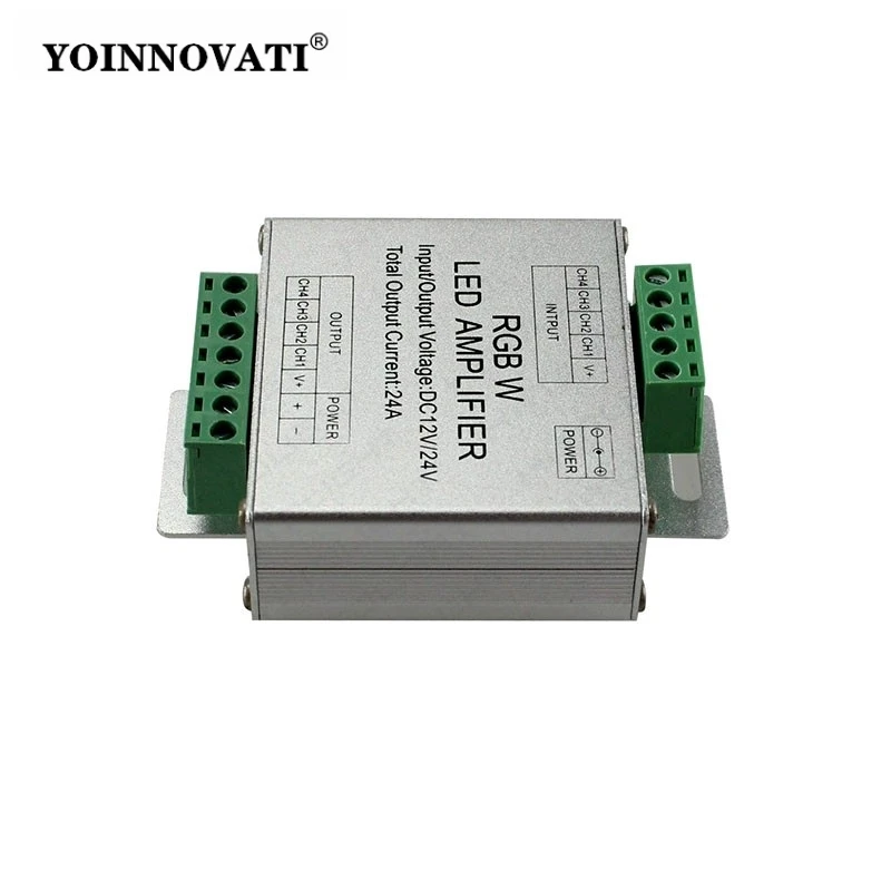 24A LED Controller Amplifier Splitter Signal Repeater, Smart Controller for RGBW WWCCT 5 in 1 LED Strip Light Module, 10-30V DC