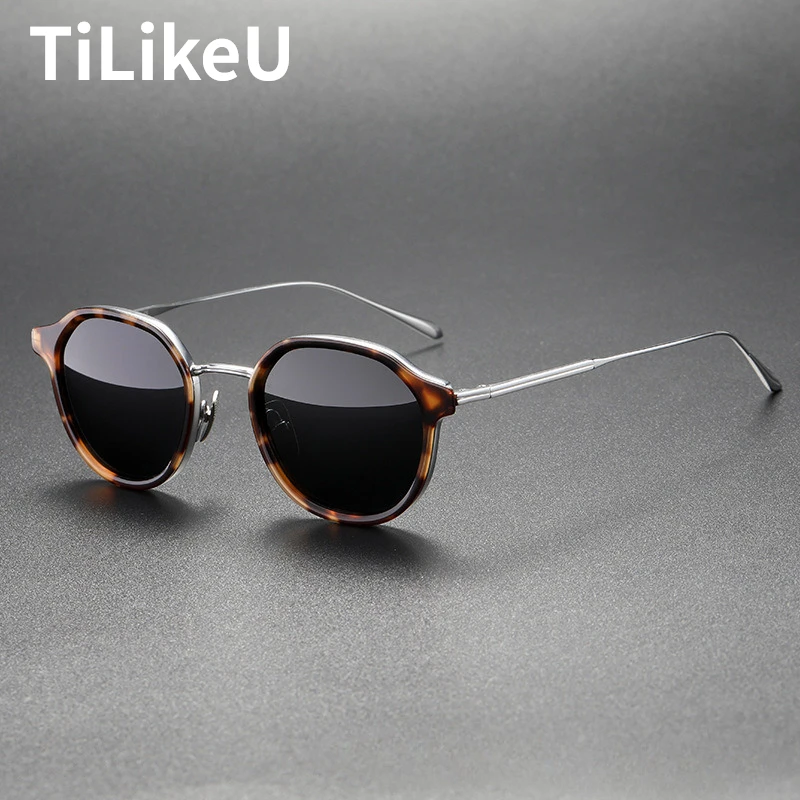 

Trendy Retro Acetate Polarised Sun Glasses Classic Ultra-light Titanium Luxury Men Outdoor Shades Male Women Myopic Sunglasses