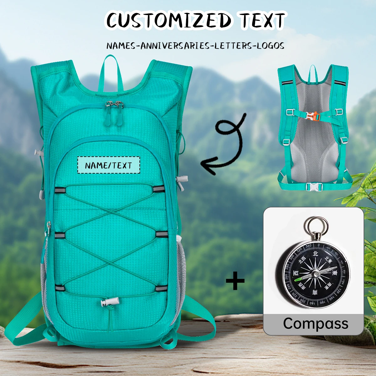 

Logo Customized Outdoor Hiking Bag, Lightweight Small Size Running Backpack for Men and Women, Ultra-Light and Thin Road Bike Multifunctional Cycling Bag, Backpack, Personalized DIY