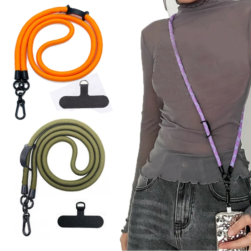 8mm , 1.2m Stylish Shoulder Strap Lanyard: Anti-Theft Necklace Cord for Trendy Mobile Phone Accessories