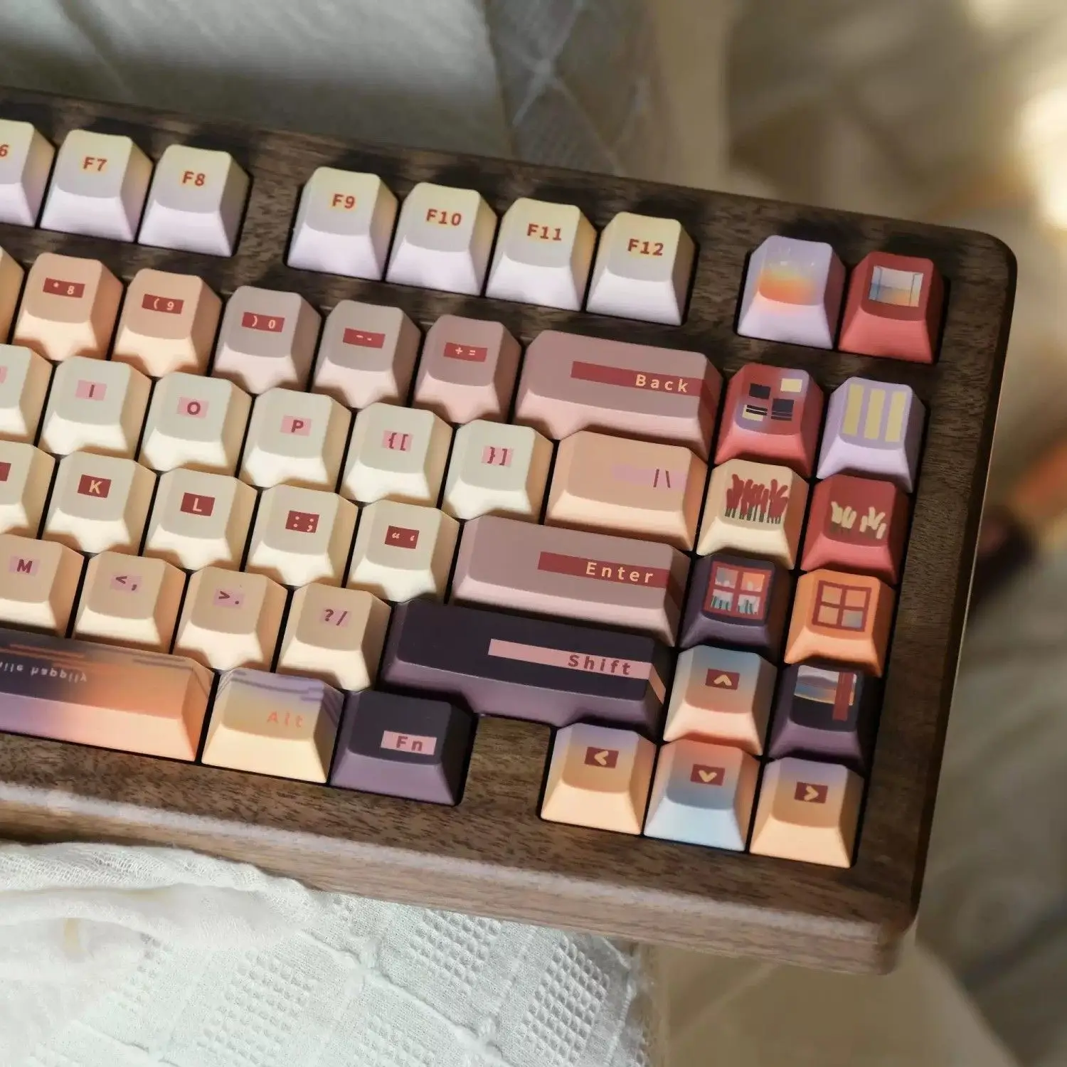 Rizhao Jinshan keycap Original height PBT material Sublimation Personality Creative Simple American keycap
