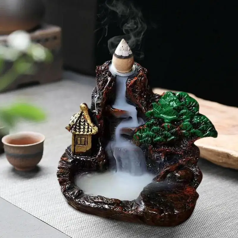 Backflow Incense Burner New Ornaments Incense Burner Ceramic Waterfall Backflow Incense Holder Incense Cones For Home Incense