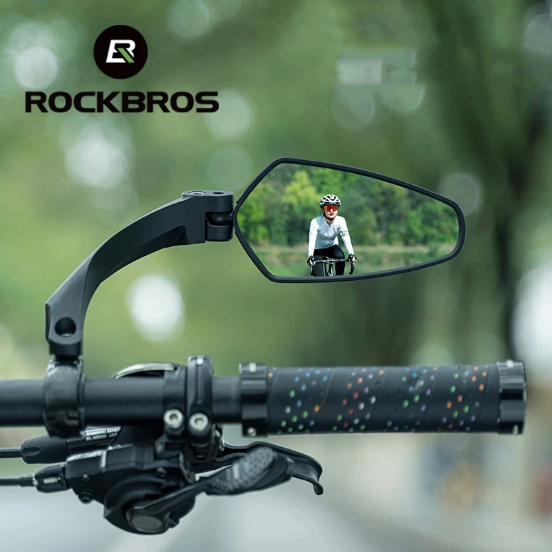 ROCKBROS Bike Mirrors Bicycle Mirror Bicycle Rear View Mirror Wide Range Rearview Mirror MTB Bicycle Adjustable Handlebar Mirror