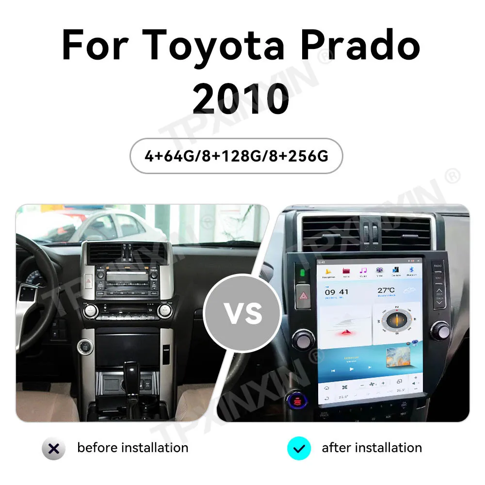 For TOYOTA Land Cruiser Prado 150 2010 -2018 Android Car Radio Multimedia Video Player Wireless Carplay Autoradio Stereo GPS