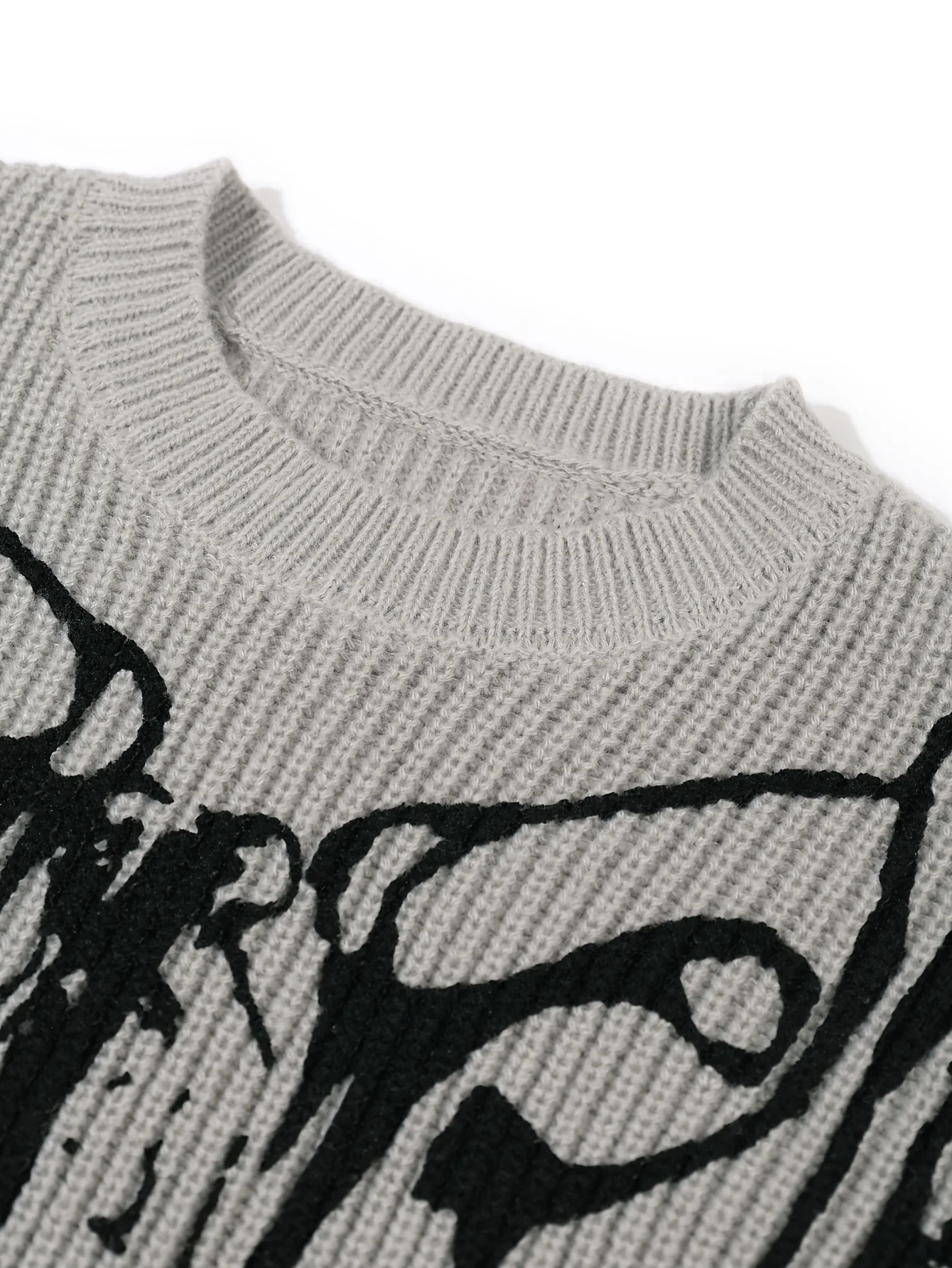 LVLAEA мужской вязаный пуловер с длинными рукавами и круглым вырезом, жаккардовая уличная одежда на осень-зиму, стиль Y2K