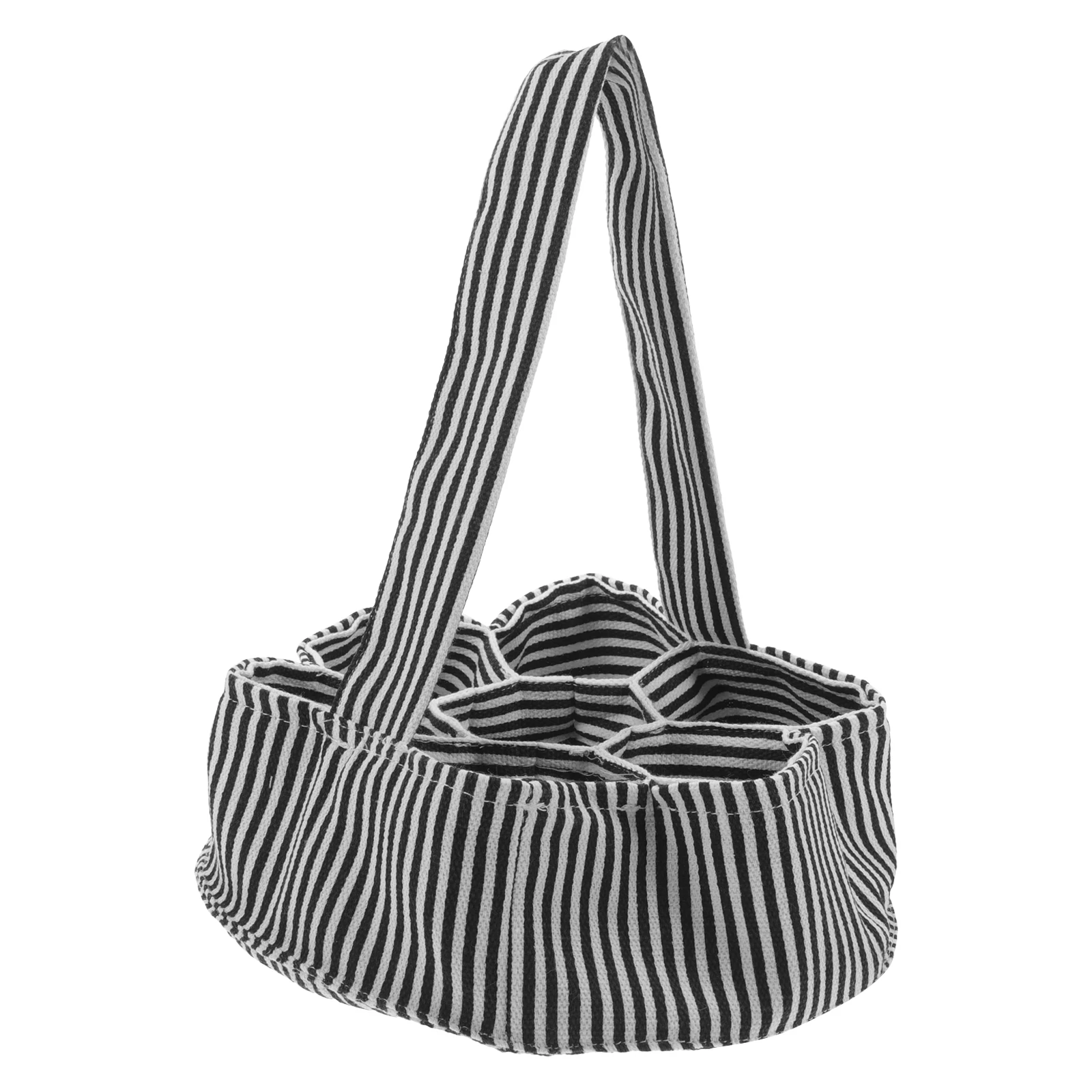 

Egg Collecting Basket Chicken Eggs Bag for Gathering Canvas Farm Home Use Black White Striped Practical Storage Solution