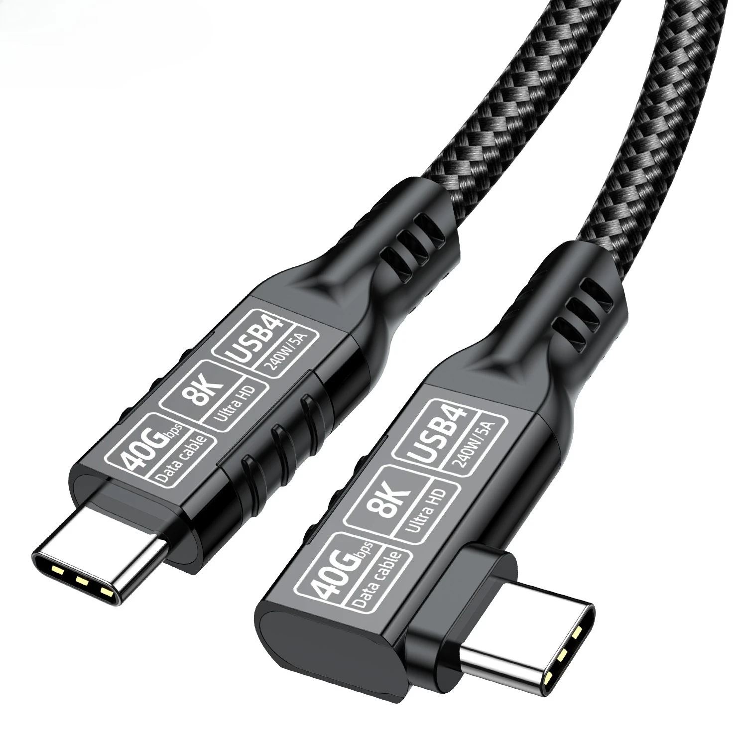 8K الكوع USB4 نوع C كابل 40Gbps 240W PD3.1 QC4.0 سامسونج Thunderbolt4 كابل شحن سريع Thunderbolt3 USB C إلى C نقل البيانات