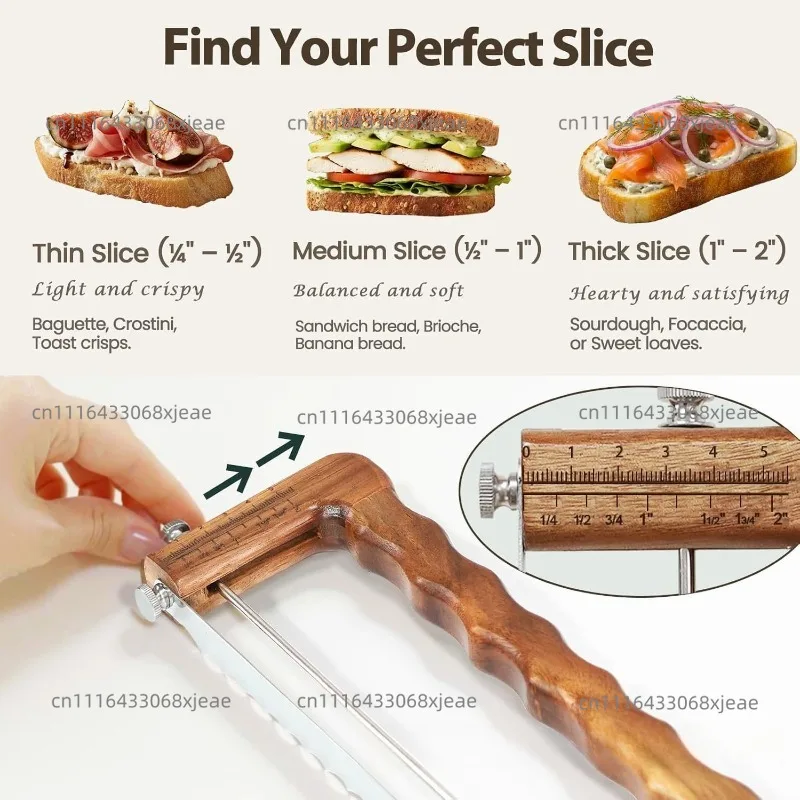 New Wooden Bread Bow Knife Wooden Slicing Knife Household Bread Bow Wood Sawtooth Knife