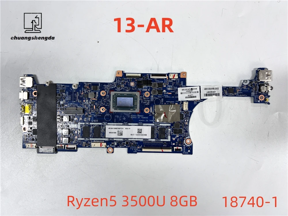 LAPTOP MOTHERBOARD FOR HP 13-AR L53450-601 L53449-601 L53451-601 with   Ryzen5 3500U 8GB 18740-1 Fully Tested to Work Perfectly