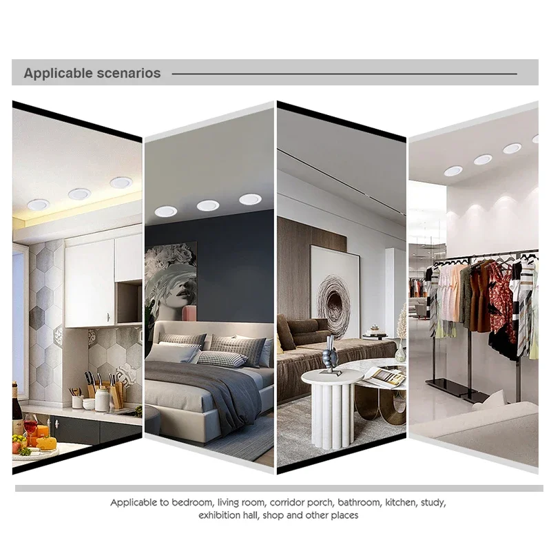 Spot lumineux LED encastrable pour le plafond, éclairage d\'intérieur, luminaire de plafond, idéal pour un salon, 5/9/12/15W, AC 110/220V, DC 12/24V