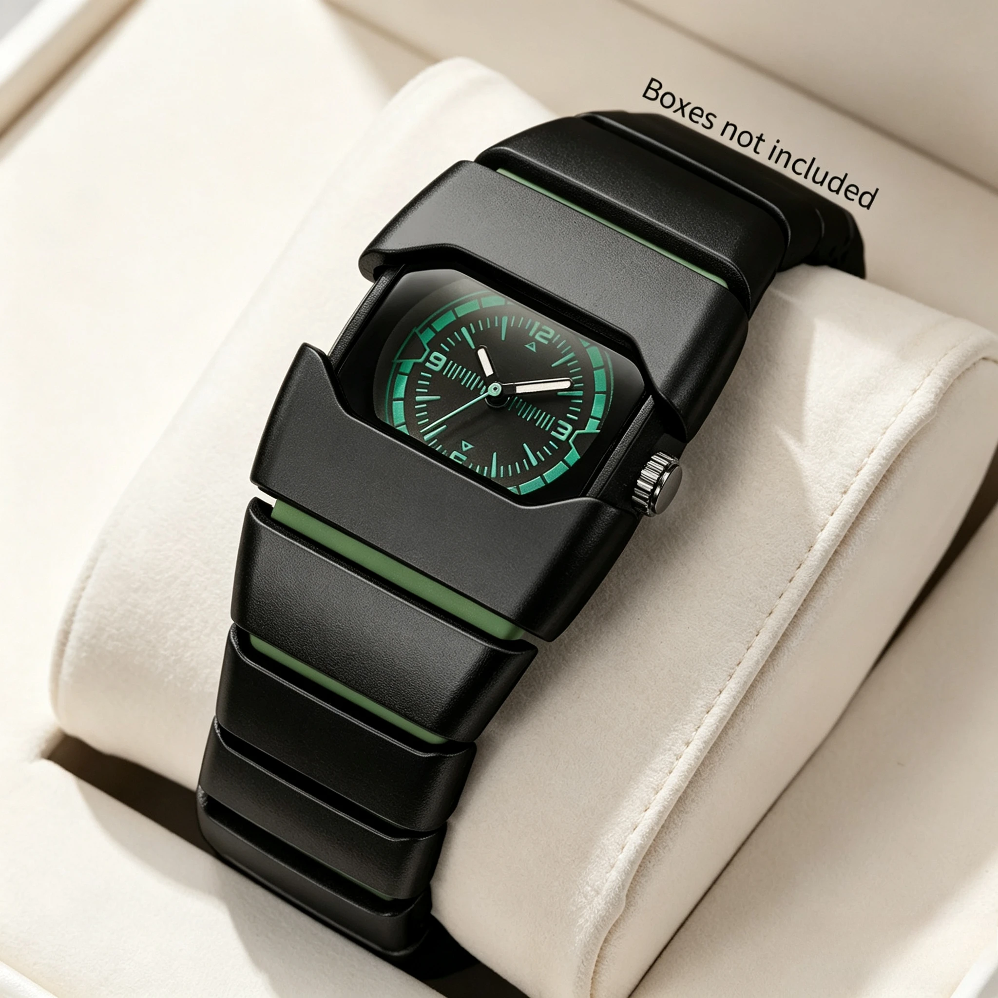 FashionWomen Square Quartz Wristwatch Futuristic Armor Case Plastic Strap Sports Street Watch Relogio FemininoWithout Box