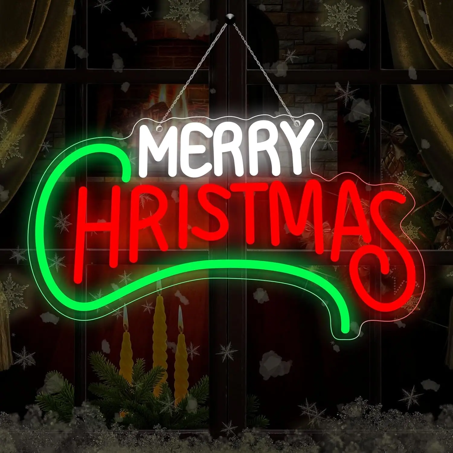 Merry Christmas Neon Light Sign 5V USB Dimmable Santa Claus LED Neon Sign for Room Bedroom Home Chirstmas Party Decor Gift
