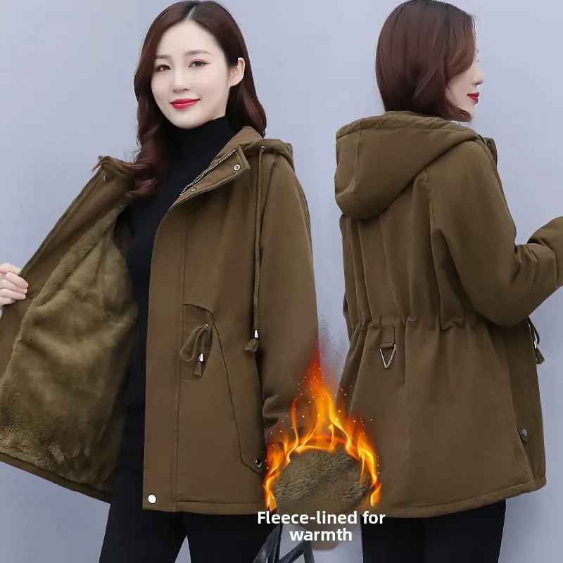 

Женская парка на подкладке Thiened Fce, пальто в Корейском стиле, свободная посадка на талии, осенне-зимний хлопковый топ, верхняя одежда