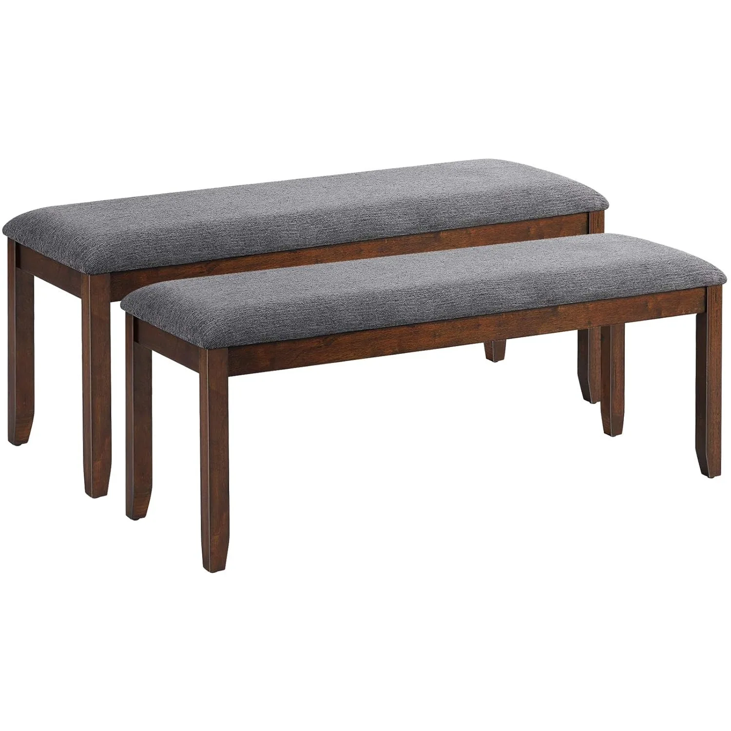2-Pack Dining Room Bench with Upholstered Padded Seat, Wood Bench for Bedroom, End of Bed, Entryway, Kitchen, 47.5”, Customized