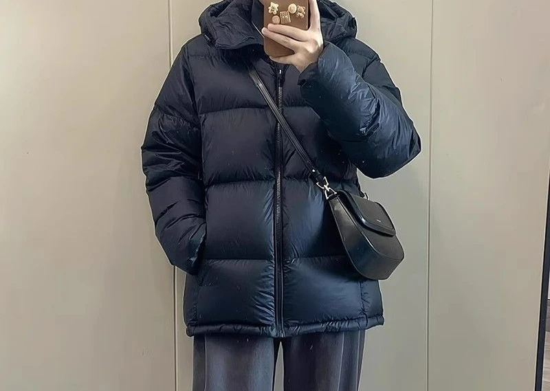 Veste en duvet de coton noir pour femme, manteau d'hiver à capuche épais haut de gamme, nouvelle collection 2025